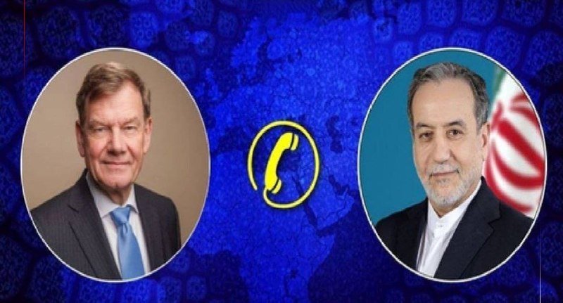A graphic shows two men's portrait photos in circular frames flanking a yellow telephone icon, set against a blue patterned background with a partial flag visible on the right.