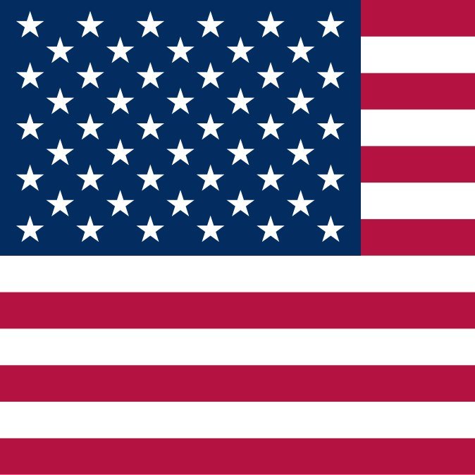Graphic illustration of the United States flag featuring white stars on a blue field and red and white stripes.