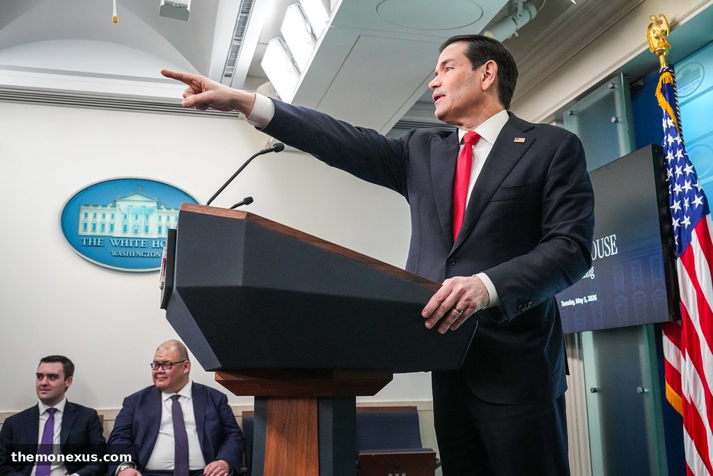 Secretary Rubio hosts press briefing at the White House, May 5, 2026