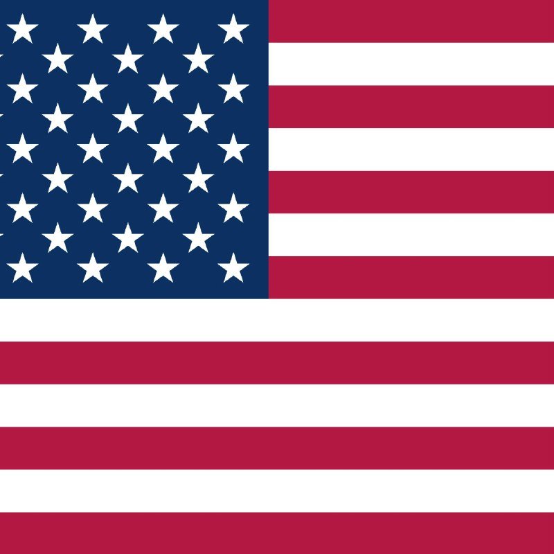 Illustration of the American flag, featuring white stars on a blue field and red and white horizontal stripes.