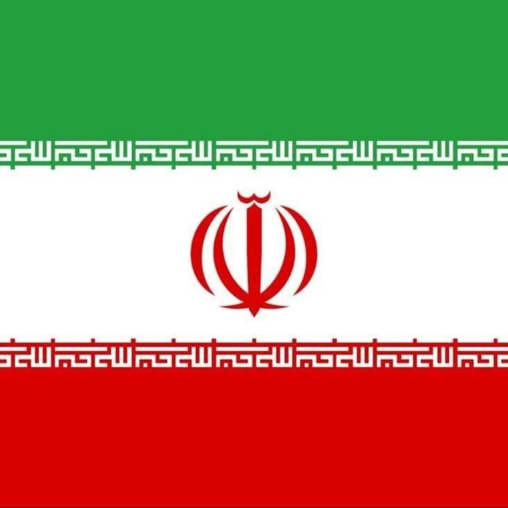 Graphic illustration of a tricolor flag with horizontal green, white, and red bands, featuring a red stylized emblem in the center and Kufic script borders.