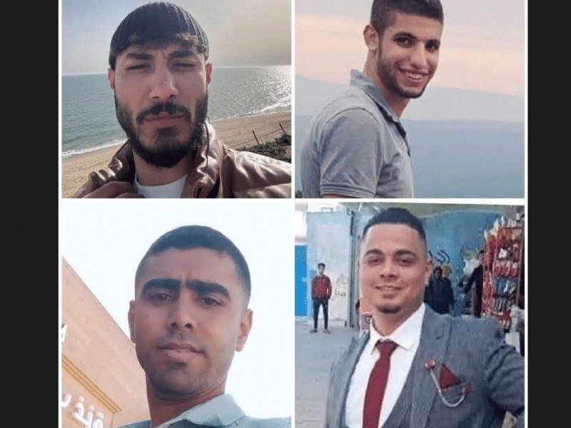 A four-panel image shows four men in separate portrait-style photographs, each appearing in different outdoor settings including a beach, hillside, and street.