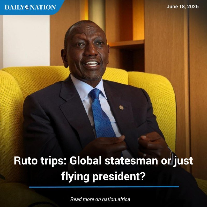 A man in a dark suit and blue tie sits in a yellow armchair, gesturing while speaking, with a "Daily Nation" header dated June 18, 2026.