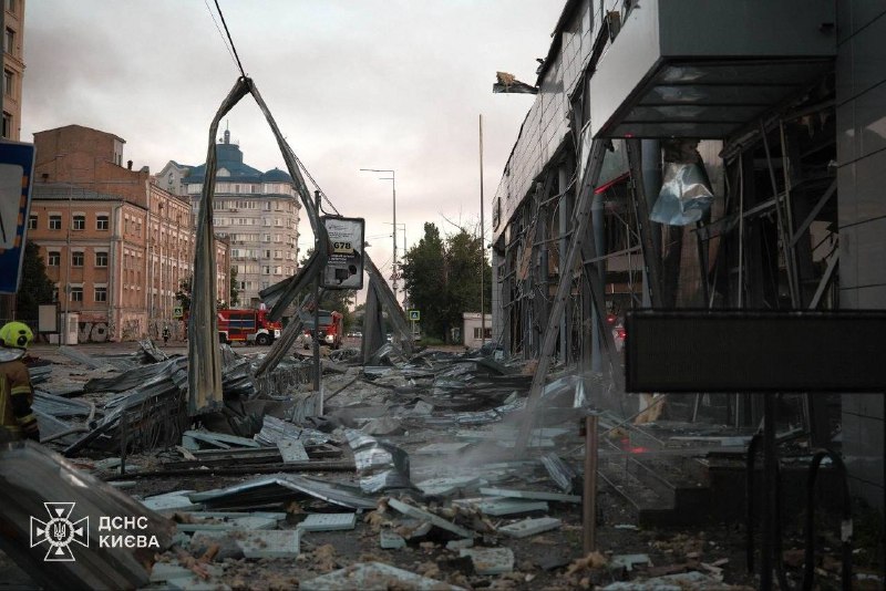 Residential buildings in Kyiv sustained direct hits during Russia's overnight attack on 2 June 2026.