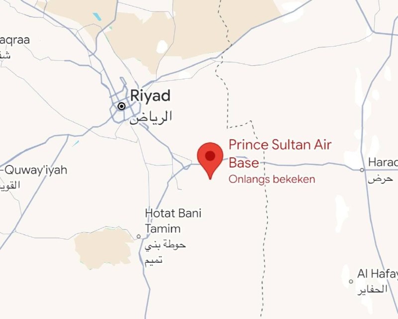 Telegram-based conflict monitors reported Iranian ballistic missiles struck Prince Sultan Air Base in Al-Kharj in the early hours of 8 June 2026; Saudi, US, and major-wire sources have not confirmed, while Tehran's IRIB denied responsibilit