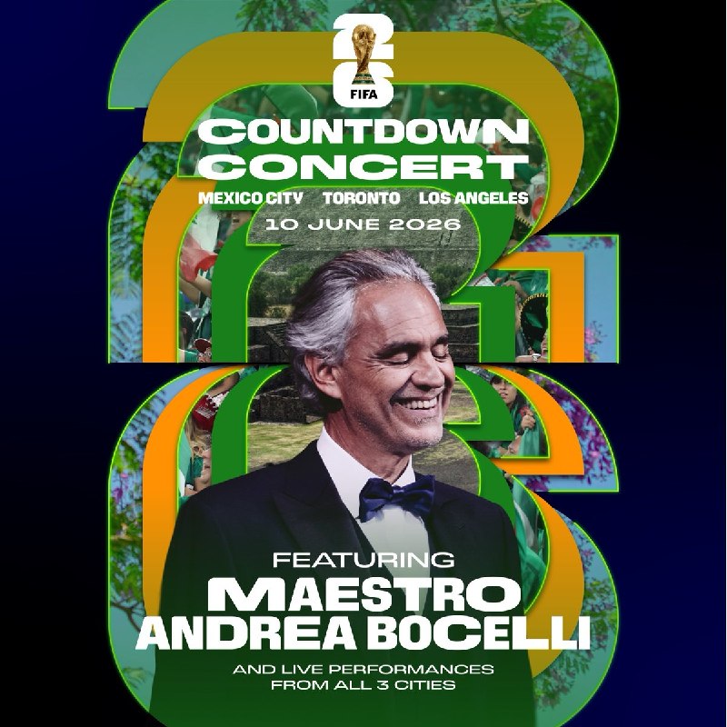 Promotional artwork for the FIFA Countdown Concert, distributed via FIFA's official Telegram channel on 8 June 2026.