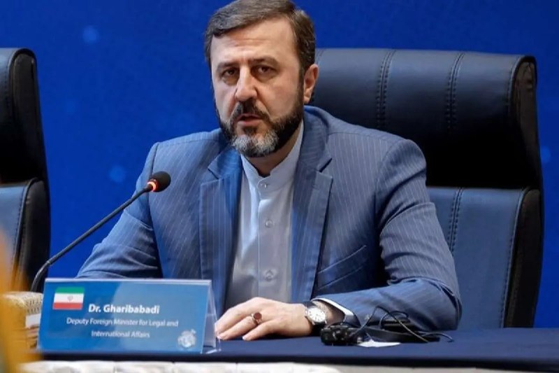 Iranian Deputy Foreign Minister Kazem Gharibabadi, who leads the country's diplomatic engagement with the IAEA, addressing media in Tehran.