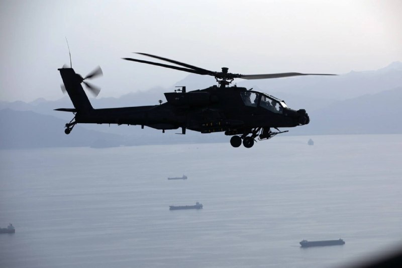 U.S. AH-64 Apache helicopter wreckage reportedly recovered near the Strait of Hormuz following the 8 June 2026 incident.