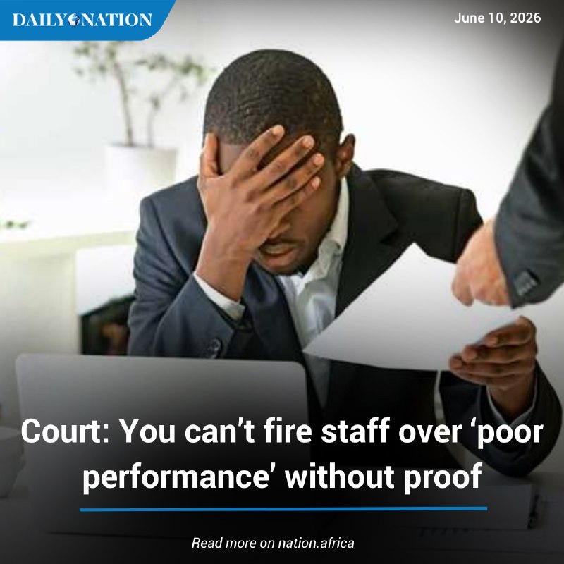 A file photograph used by Daily Nation in its coverage of the Kenyan employment ruling, distributed via the Daily Nation Telegram channel on 10 June 2026.