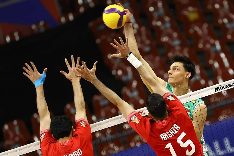 Iran's national volleyball team during the Volleyball Nations League fixture against Bulgaria, 11 June 2026.