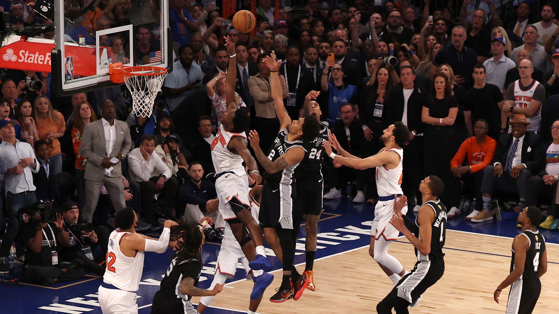OG Anunoby's tip-in with 1.2 seconds remaining completed a 29-point comeback in Game 4 of the NBA Finals at Madison Square Garden.