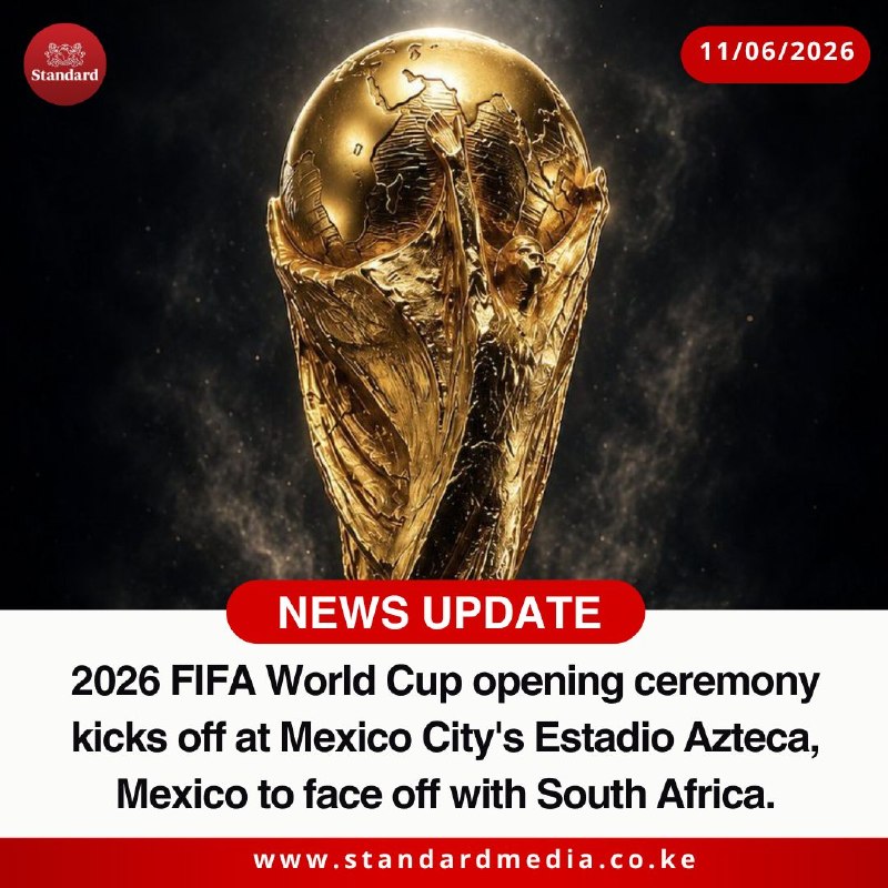 Mexico's national team takes the field at the Estadio Azteca for the opening match of the 2026 FIFA World Cup against South Africa on 11 June 2026.