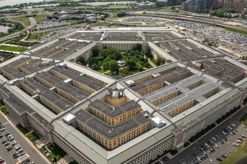 A still frame circulated on Telegram channels on 11 June 2026 showing activity near the Pentagon during the reported hazmat response.