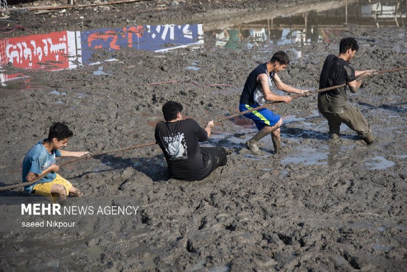 Competitors and spectators at the native and local games festival in Khoshbijar, Gilan province, on 12 June 2026.