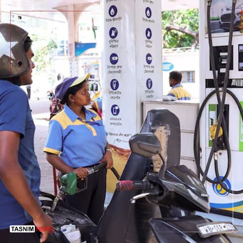 Fuel pumps at an Indian petrol station during a period of reported purchase restrictions, June 2026.