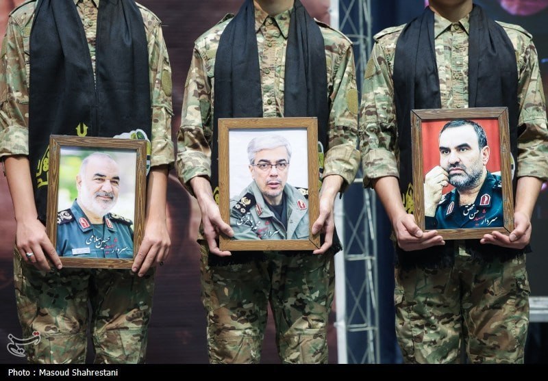 Attendees at the first-anniversary commemoration of Martyr General Hassan Mohaghegh, held in Tehran on 12 June 2026.
