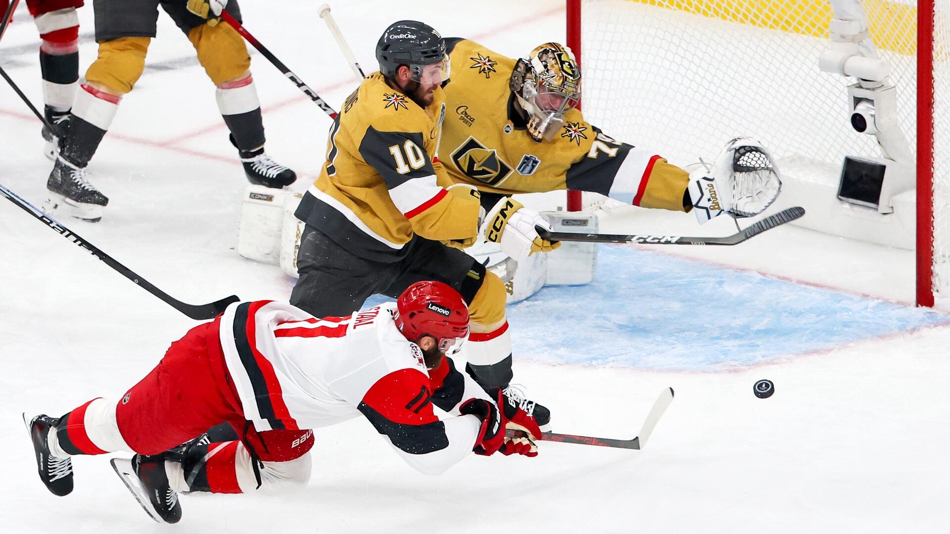 Mitch Marner of the Vegas Golden Knights at a Stanley Cup Final media session, June 2026.