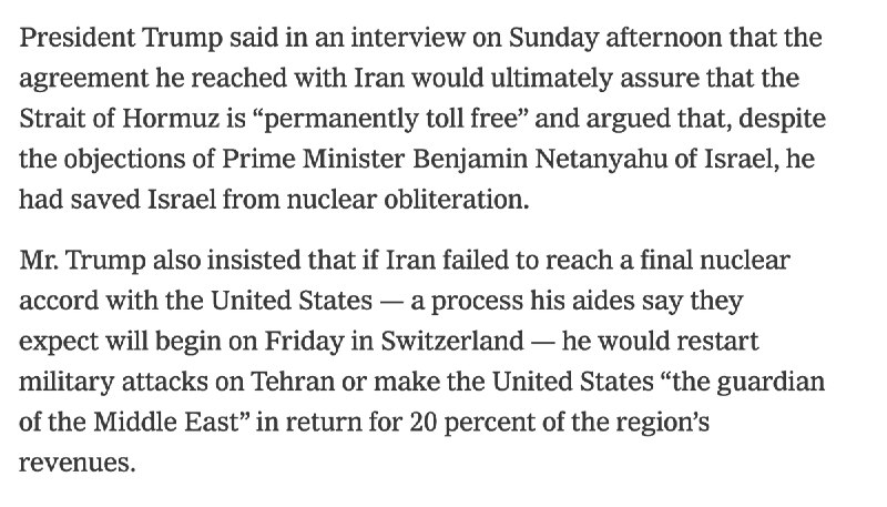 President Trump told the New York Times a deal with Tehran is in hand, with the Strait of Hormuz "permanently toll-free." The claim is already being parsed against Israeli objections, a fragile ceasefire clock, and the strategic interests t…
