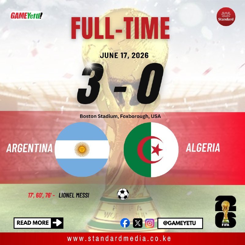 A 2-0 Argentine lead built on two Messi goals inside a Group J meeting with Algeria, with one earlier strike chalked off — the new-look World Cup's first night in Missouri produced the kind of on-field audit VAR was built for.