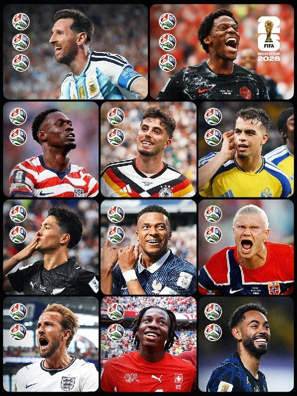 A graphic features two Netherlands football players in orange jerseys celebrating, with text reading "100+ FIFA WORLD CUP GOALS" and a list of eight nations with flags.