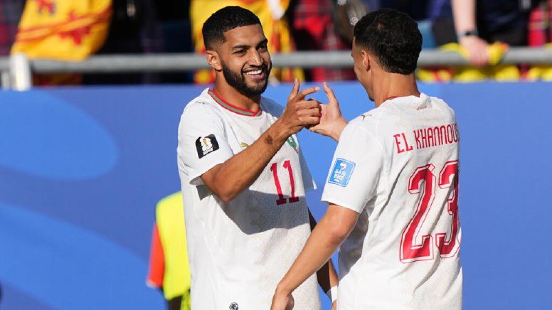 Promotional graphic for the FIFA World Cup 2026 Round of 32 match between Netherlands and Morocco on June 29, 2026, at Monterrey Stadium, featuring two players in team jerseys against orange and red backgrounds.