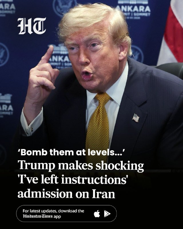 A man with blonde hair in a dark suit and gold tie points upward while speaking, with a "Cankara Summit" backdrop and overlaid Hindustan Times text visible.