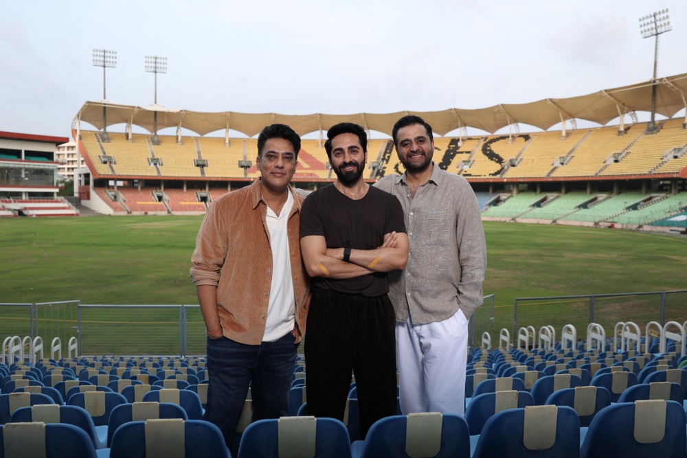 Two production houses that built their reputations in opposite Indian language markets announce their first theatrical co-production, with Ayushmann Khurrana attached and a February 2027 release locked.