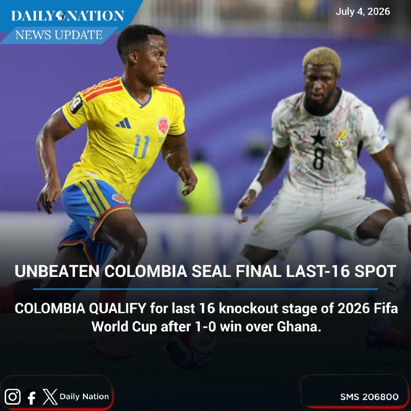 A narrow victory in the group stage booked Colombia a place in the knockout round, leaving Ghana to absorb a second defeat at the expanded 48-team tournament.
