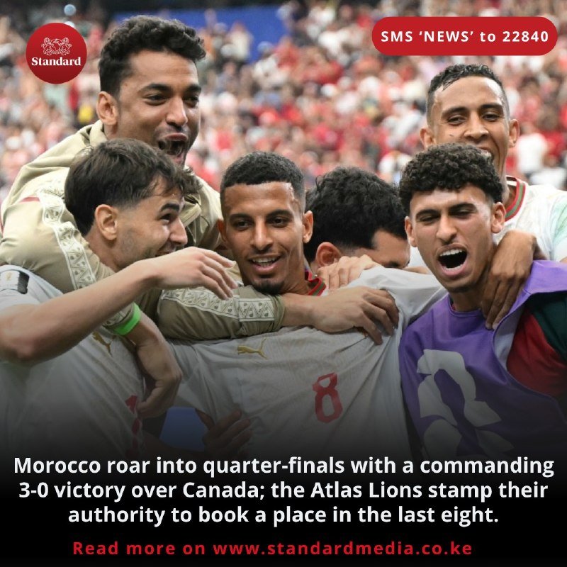 A 3-0 knockout win over Canada lands Morocco in the World Cup quarter-finals.