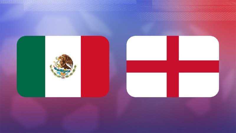 A digital Daily Nation news graphic dated July 6, 2026, displays a photo of three celebrating England soccer players in white jerseys above a headline reading "WORLD CUP: ENGLAND BEAT MEXICO 3-2."