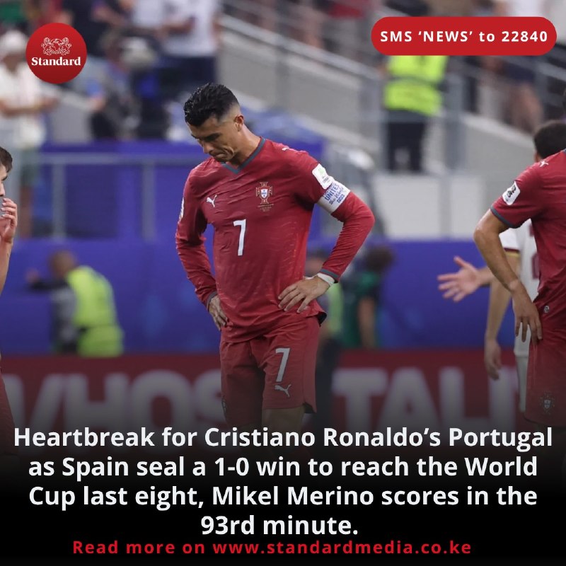 Mikel Merino's injury-time strike sent Spain past Portugal and ended Cristiano Ronaldo's World Cup career.