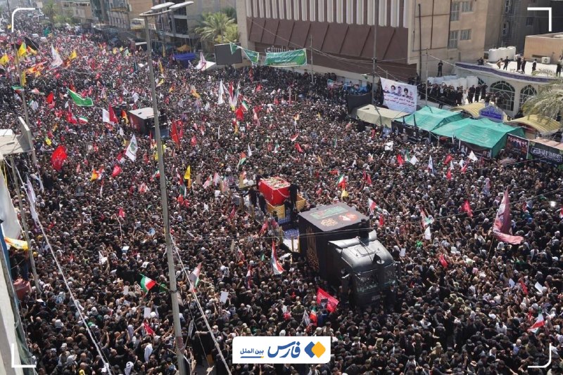 Mass crowds in Najaf on 8 July 2026 carried the body of a cleric whose identity the wire still hedges on — and the choreography said as much as the eulogies about who holds authority across the Shia arc from Iran to Lebanon.