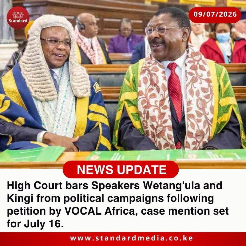 A bald man in a dark suit and patterned tie sits in an office chair, gesturing near his ear, in a Daily Nation news graphic dated Aug 6, 2026, headlined "CHERARGEI RETURNS AS PUBLIC ACCOUNTS VICE CHAIR."