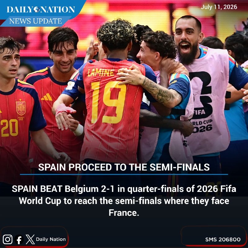 Spain booked its semi-final place on 10 July 2026.