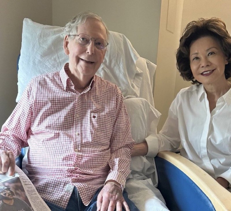 File photo of Senate Majority Leader Mitch McConnell, whose July 12 statement confirmed a fall and mild pneumonia as the cause of his hospitalisation.