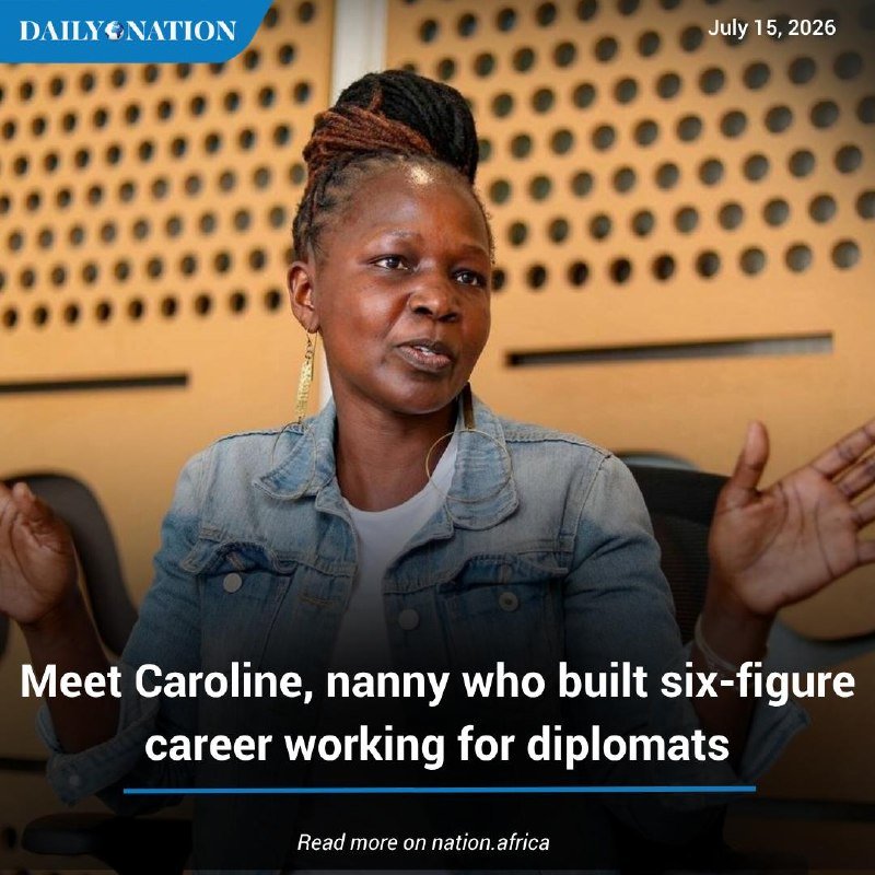 A woman with braided hair in a denim jacket gestures with both hands while speaking, beneath a "Daily Nation" banner dated July 15, 2026.