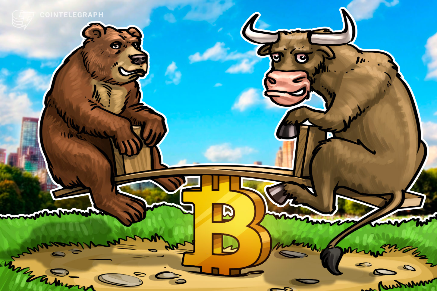Bull and bear gauges on a digital trading screen