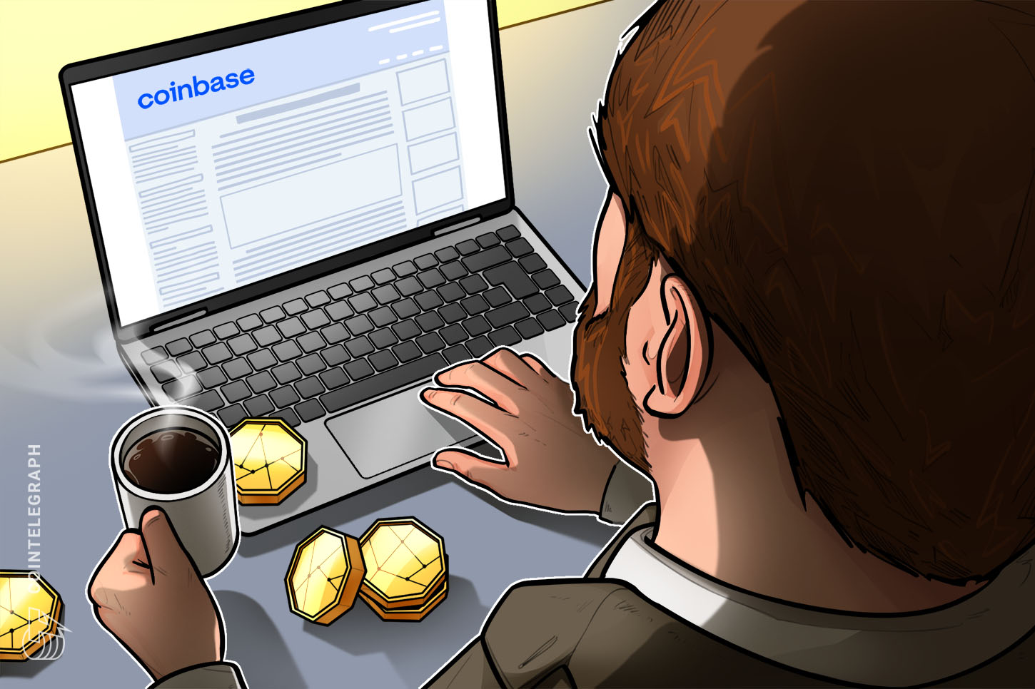 Coinbase signage, file image.