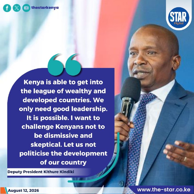 A senior Kenyan government official addresses supporters during an August 2026 public engagement, as reported by The Star Kenya.