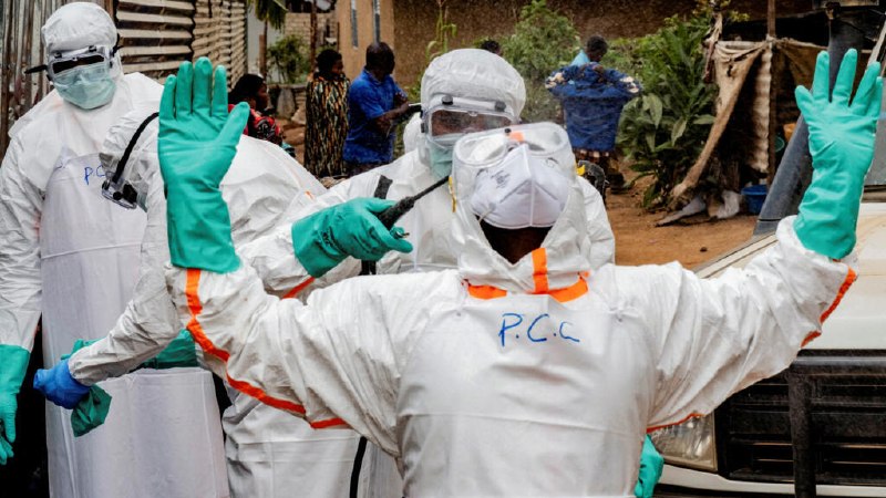 Health workers at an Ebola treatment centre in the Democratic Republic of Congo during a previous outbreak.