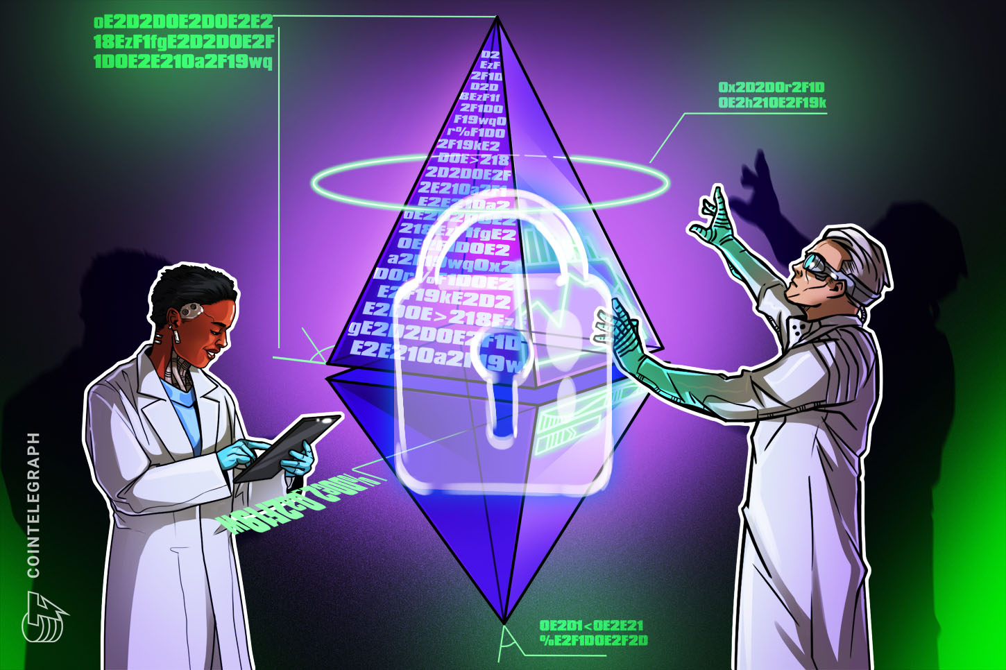 Editorial illustration: what 'private' means on a public ledger.
