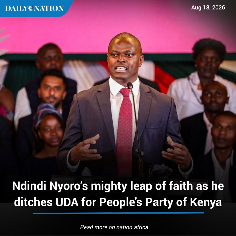 Kiharu MP Ndindi Nyoro has formally joined the United Opposition and unveiled the People's Party of Kenya, weeks after leaving Ruto's UDA, sketching a policy platform pitched at judicial reform and anti-corruption.