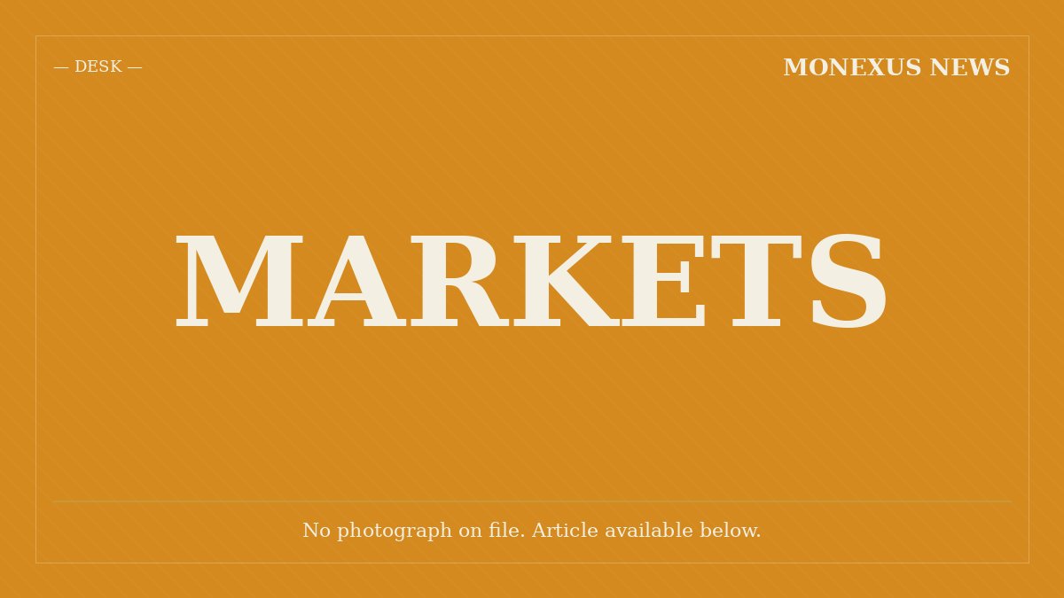 Orange graphic header for "MONEXUS NEWS" displaying "DESK," "MARKETS," and the text "No photograph on file. Article available below."