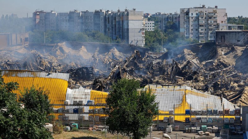 Smoke rises over the Belgorod border region after a reported Ukrainian missile strike on 17 August 2026.