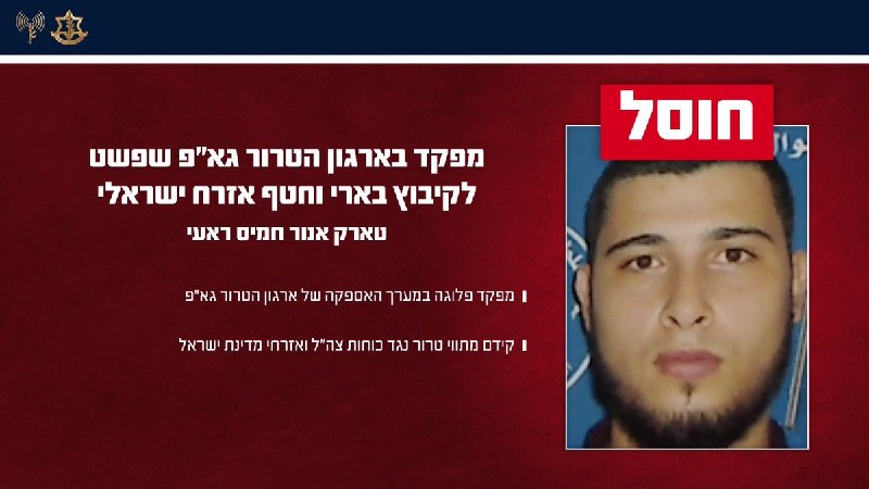 IDF release image dated 18 August 2026 identifying Tareq Anwar Khamis Ra'i, a Palestinian Islamic Jihad company commander killed in a Khan Younis strike.