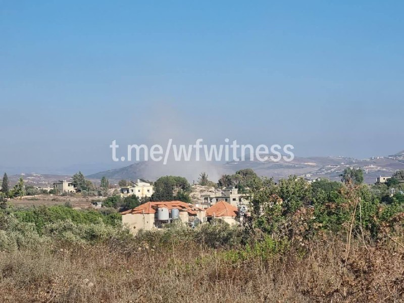 Smoke on the outskirts of a southern Lebanese village, 19 August 2026, as captured by ground correspondents and relayed to Telegram channels.