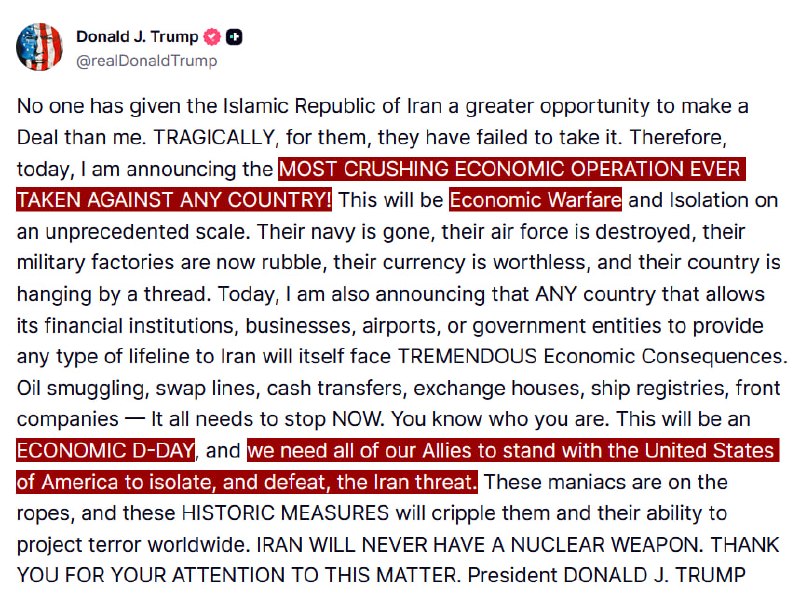 A 60-day ceasefire lapsed at midnight on 18 August 2026 with no diplomatic breakthrough, and the US president has pivoted to a full economic-pressure doctrine aimed at Tehran and any country that backs it.