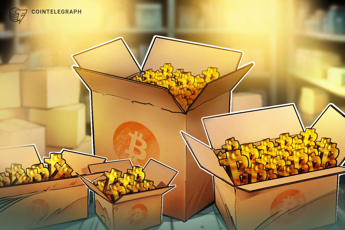 Boxes of physical coins are shown in a photograph supplied with the source thread.