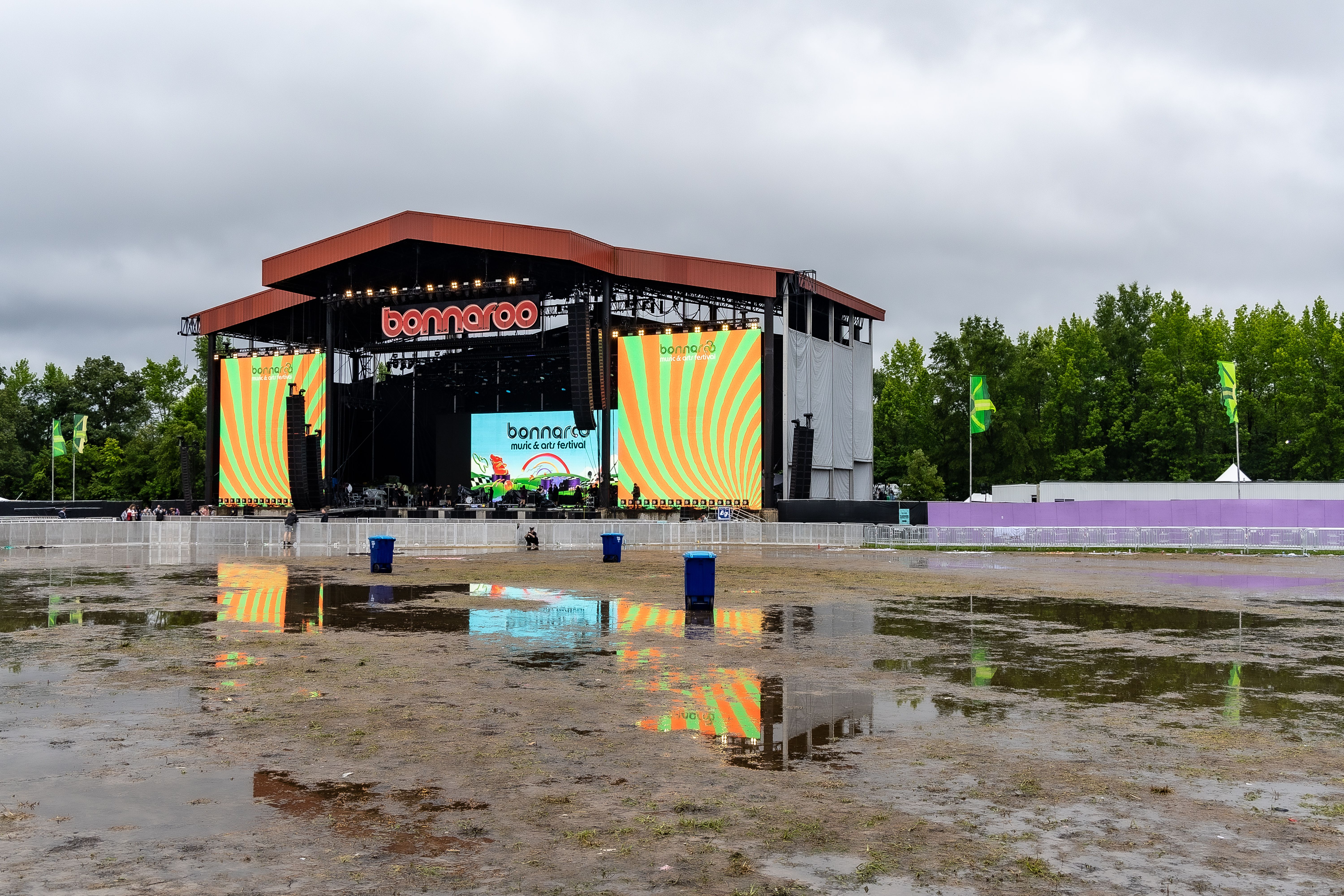 The Bonnaroo site in Manchester, Tennessee, where the festival's producers have called a 2027 pause to let storm-damaged grounds recover ahead of a planned 2028 return.