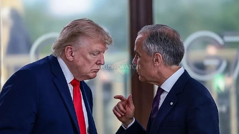 Telegram channel GeoPWatch breaking-news graphic on the collapse of US–Canada trade talks, 22 August 2026.